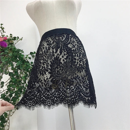 Blouse Tail Hem Detachable Underskirt  Lace Skirt Mini A Line Skirt Shirt Extender Woman Black Skirt Female Winter Skirt